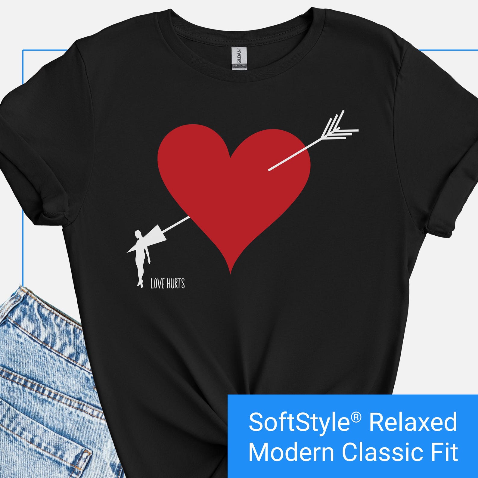 Love Hurts Shirts, Heart Broken Shirt, Broken Hearts Club T-shirt, Anti Valentines Tee, Arrow Through Heart Tee, Anti Love Tshirt M