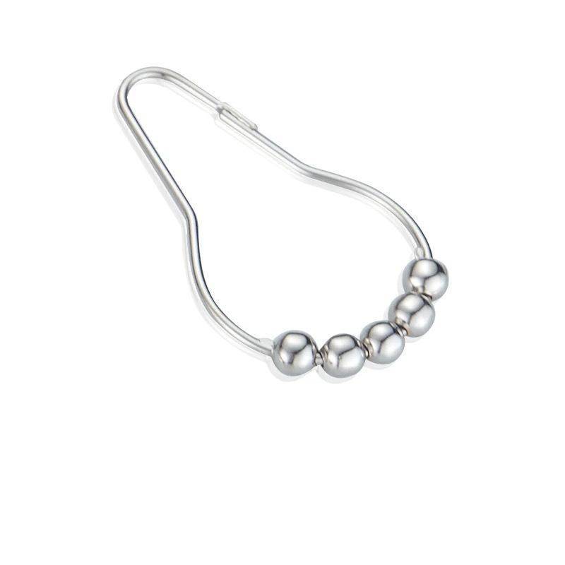 Five-ball ball shower curtain hook, metal stainless steel shower curtain hook, gourd ring buckle accessories bathroom shower curtain curtain hook