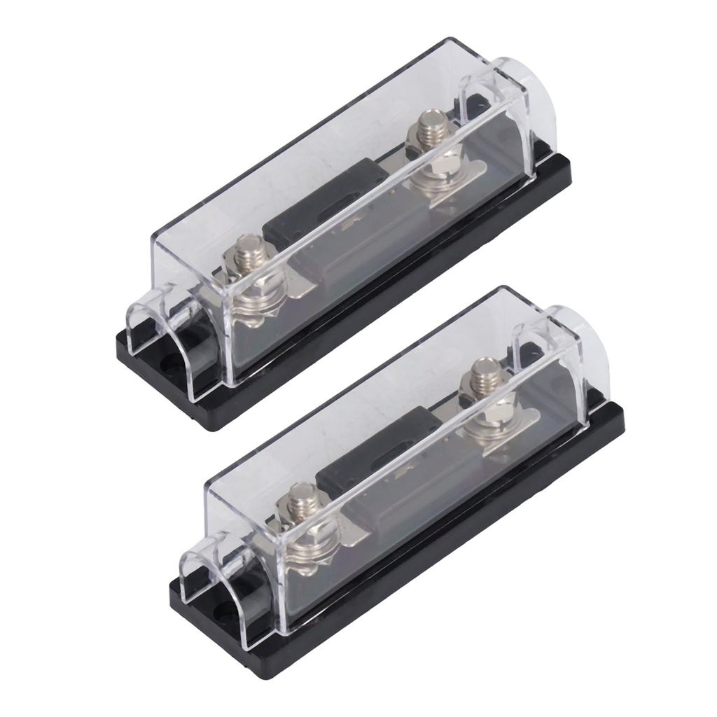 2PCS 200A 48V Fuse Holders with 4PCS Terminals 4 PCS Heat Shrinkable Tubes for Car Audio Truck RV Boat