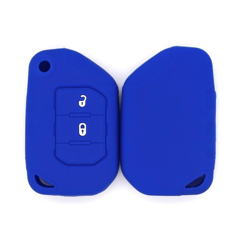 

Drop-proof key cover, suitable for Jeep Renegade Free Light silicone folding 2-buckle key protective cover темно-синього кольору