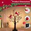 Vintage Glowing Tree with Cardinals Lighted Mini Birch Tree Berry Bird Tree Light Festival Decoration for Home Bedroom Living Ro