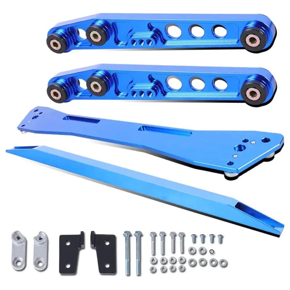 Aluminum Racing Lower Control Arms LCA+Rear Lower Tie Bar+Rear Subframe Brace For Honda Civic CX DX EX 1992-1995 Car Accessory