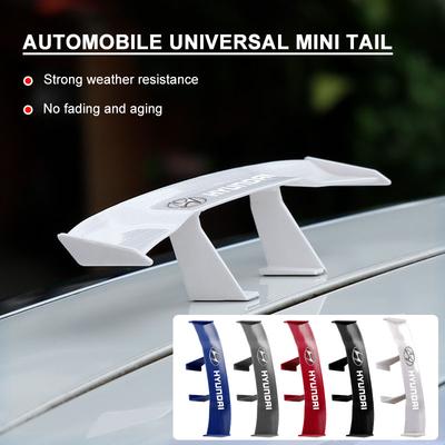 Car Rear Spoiler Mini Spoiler Wing Small Tail Emblem Sticker Decoration For I30 I20 IX35 I40 Tucson Getz Sonata Veloster Elantra Solaris
