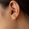 Lunne 14K Flower Cubic Labret Tragus Piercing (14K Gold) #W06