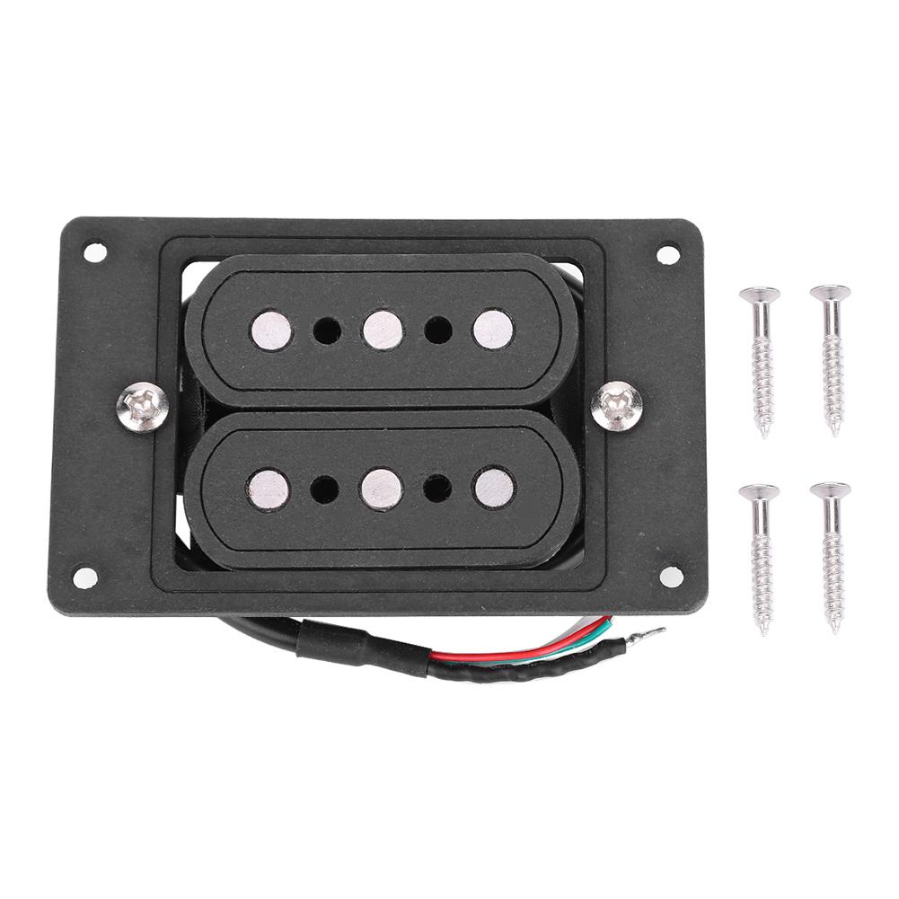 Prewired 3 String Humbucker Pickup Input Jack for Cigar Box Guitar(Vulcanized Fiber Black)