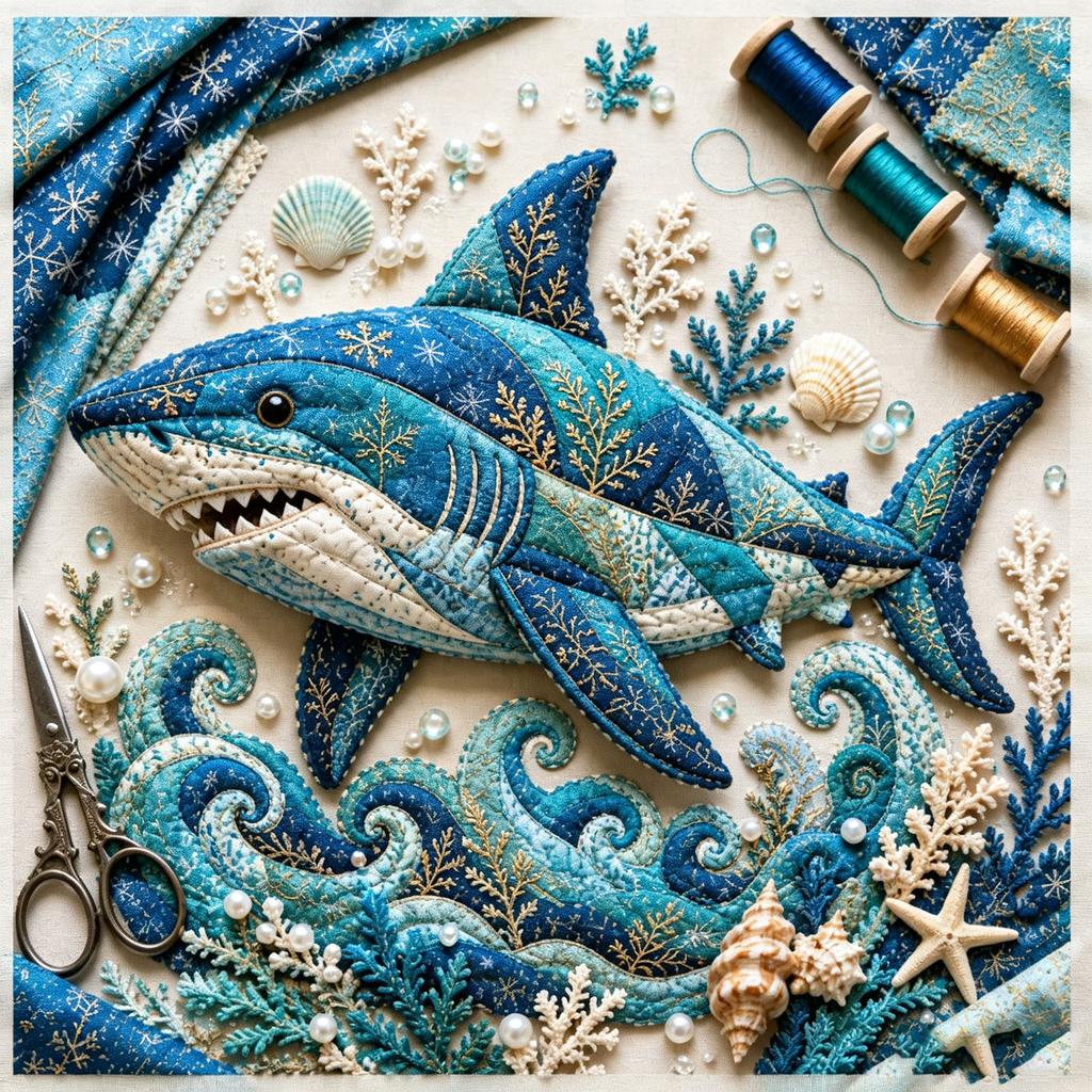 Thematisches Patchwork-Nähset mit Stoffmaterialien für DIY-Projekte
