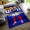 Mbappé Customized Name Floor Rug Office Rug Design for Foyer Decorate Room Playrooms Outdoor Antislip Carpet Anime Office Decor Best for Christmas