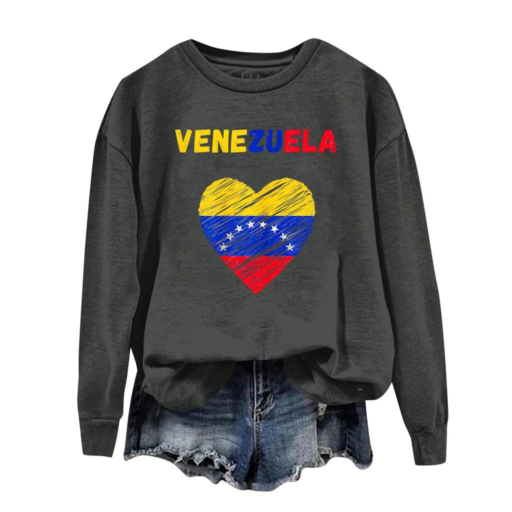 Damen bedruckter lässiger Sport-Kapuzenpullover mit langen Ärmeln und rundem Ausschnitt