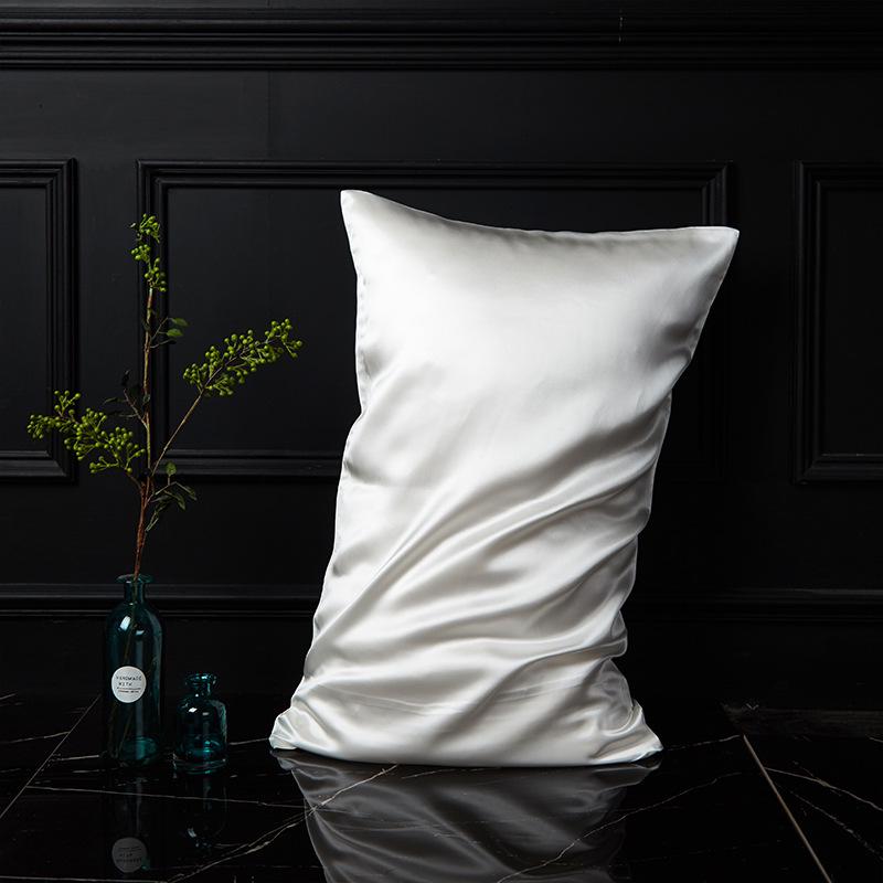 European Style Pure Mulberry Silk Double-Sided Pillowcase, Solid Color, Envelope Style, Beauty Pillowcase.