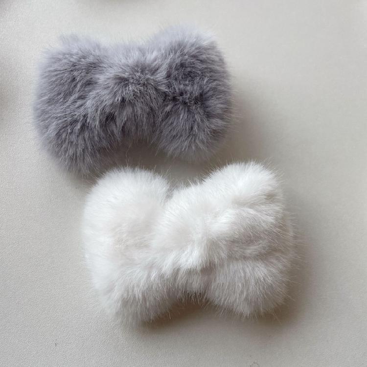 Lovely Hairpin Plush Bowknot Shape Hair Barrettes Girls Braids Bangs Hair Clip