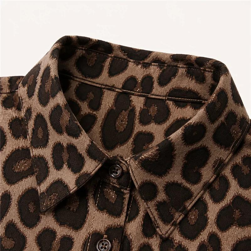 Chiffon Style Shirt New Printed Loose Top Slim Shirt Fashionable Leopard Print Shirt
