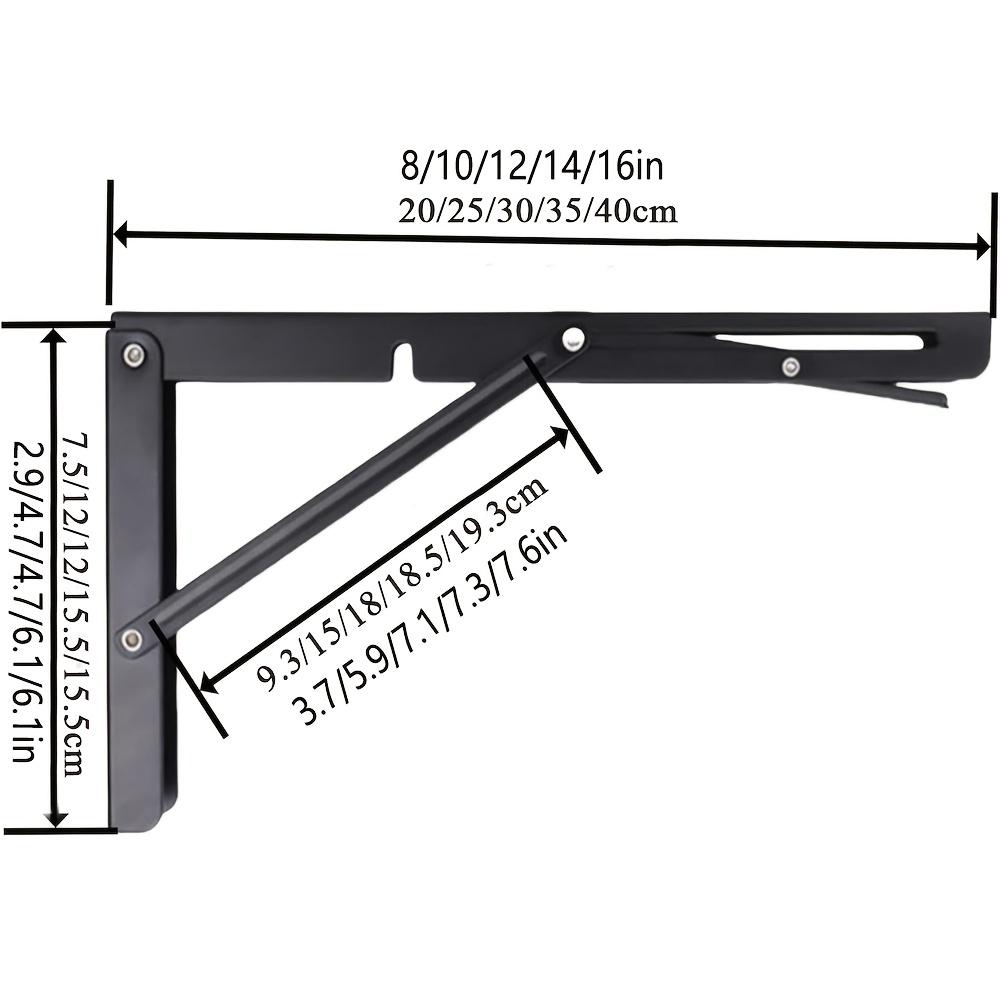 2-teilige Eisen-Klappstativhalterung, doppelt klappbare Scharnierhalterung zur Wandmontage, Tischaufbewahrungs- und Ausstellungsständer - mit vorgebohrten Löchern