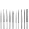 10 stk diamant nålfilsett 3x140 mm mini nålfilsett for steinglass metallutskjæring håndverk håndverktøy nålfilsett
