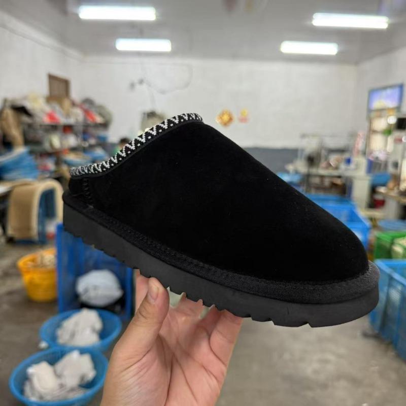 New half bag and snow boots women's fur integrated cotton boots slippers cowhide wool velvet non-slip