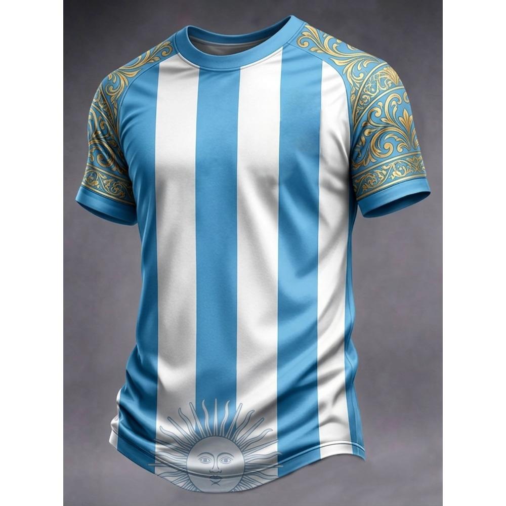 2026 Argentina Style Football Jersey Short Sleeve & Comfortable Breathable Crew Neck Sports