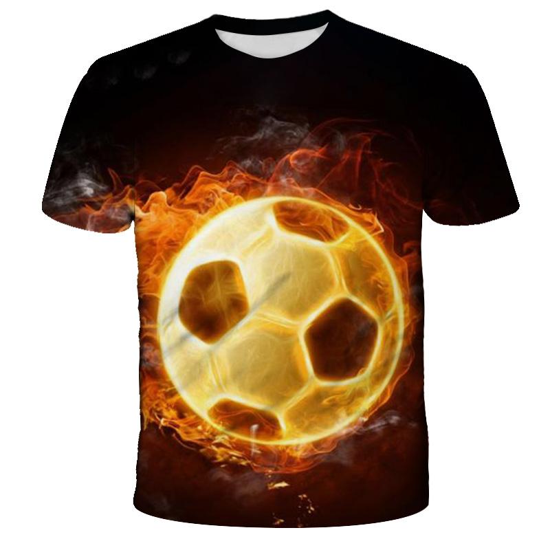 Maglietta con stampa 3D di calcio Kawaii Maglietta per bambini Girocollo Moda estiva Maglietta per ragazzo Ragazza Sport allentata unisex Magliette per abbigliamento per bambini