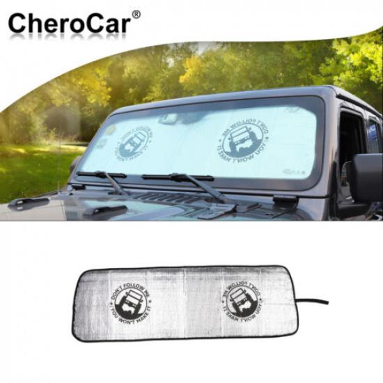 

Front Windshield Sunshade Window Sun Shade Foldable For Jeep Wrangler JL/JT 18+