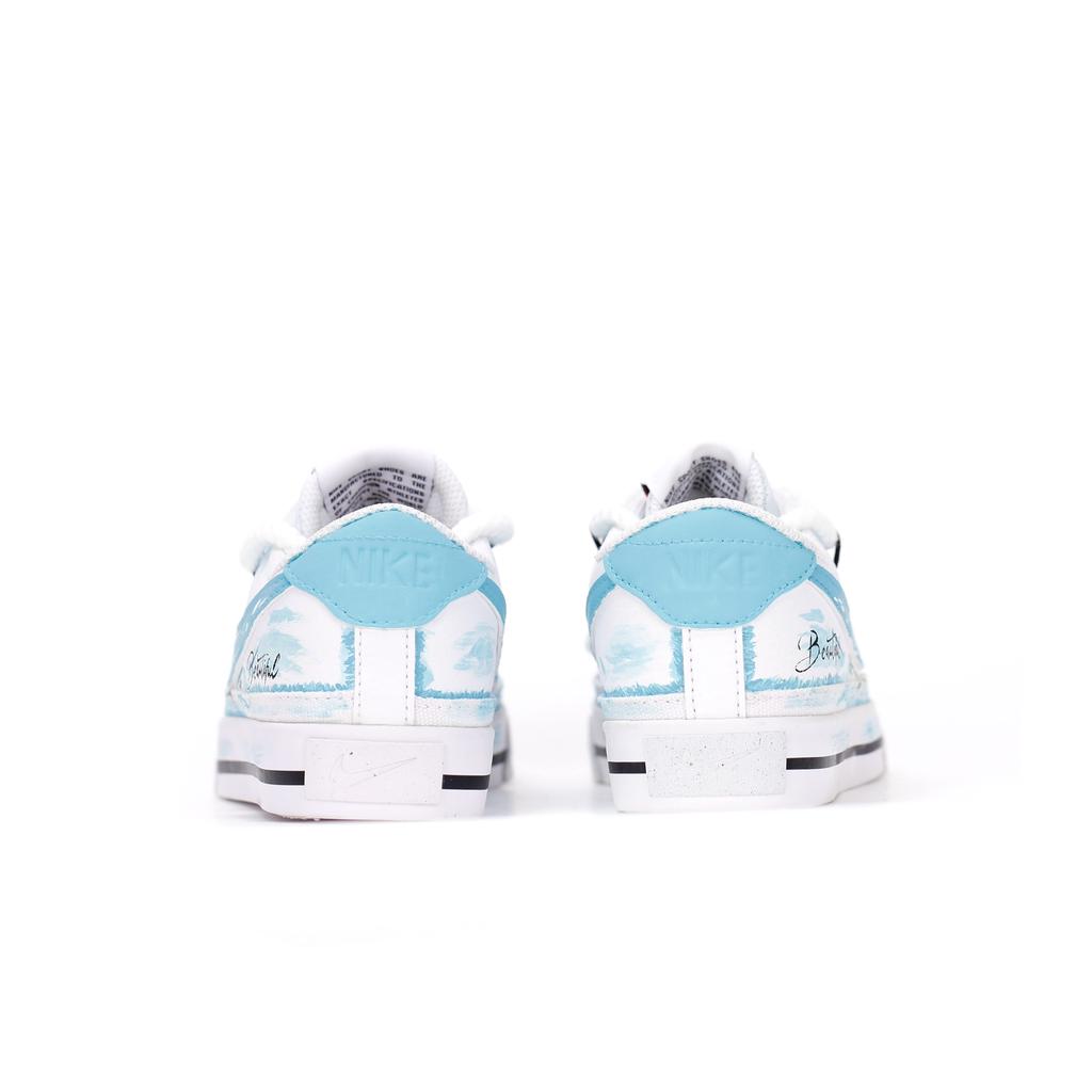 Nike Court Legacy Skateboard Shoes Unisex Low Top White Blue DH3162-100(Team83-)