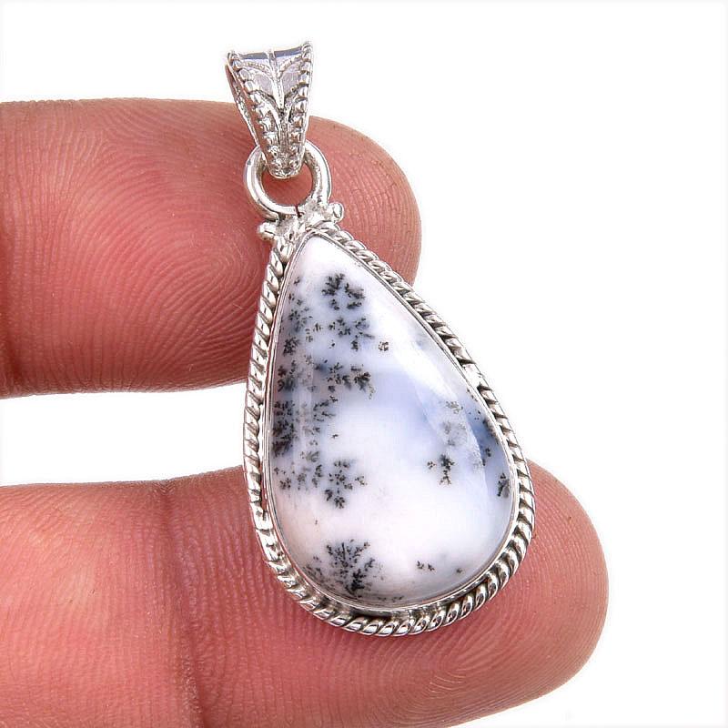 

Natural Dendrite Opal Gemstone 925 Solid Sterling Silver Gift Pendant 1.5 i5n25