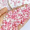 Hot Selling Resin Big and Small Love Heart Nail Art Jewelry Pink White Glossy Pearlescent Diy Nail Accessories