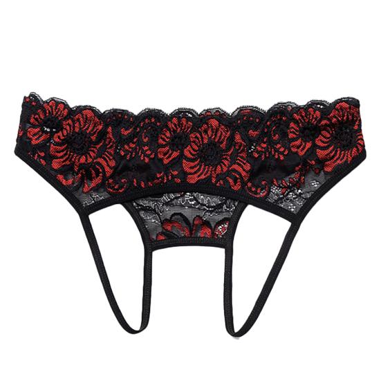 Kvinner Sexy lav midje blonder G-streng undertøy gjennomsiktig skrittløs thong truse