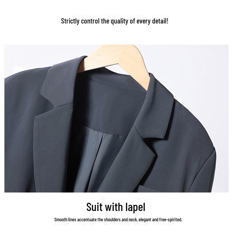 Elegant Customized Plus Size Women's Blazer - Loose Slimming Black Design for Spring/Autumn 2025