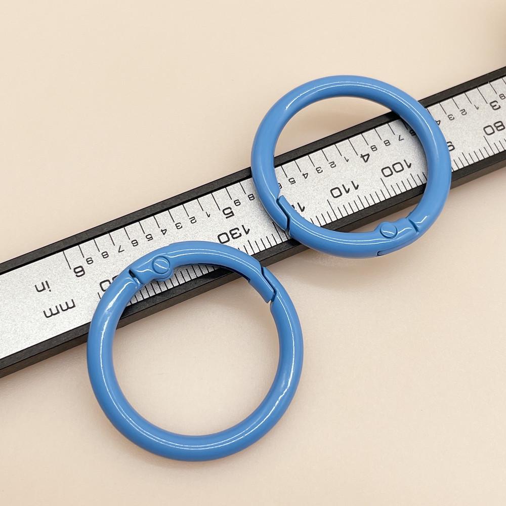 33mm Colorful Coil Spring Snap Buckle Luggage Bag Doll Keychain Ring Ornament