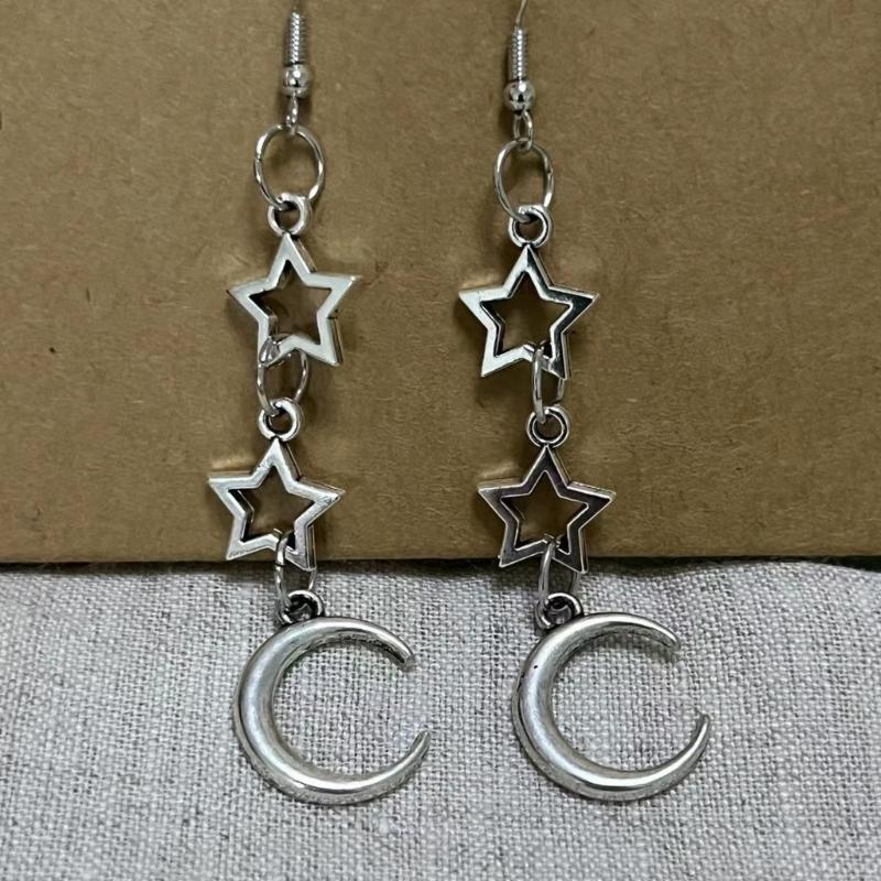 Sweet Cool Dangle Earrings Simple Hollow Star Pendant Drop Earrings Statement Jewelry Fashion Small Hoop Earrings
