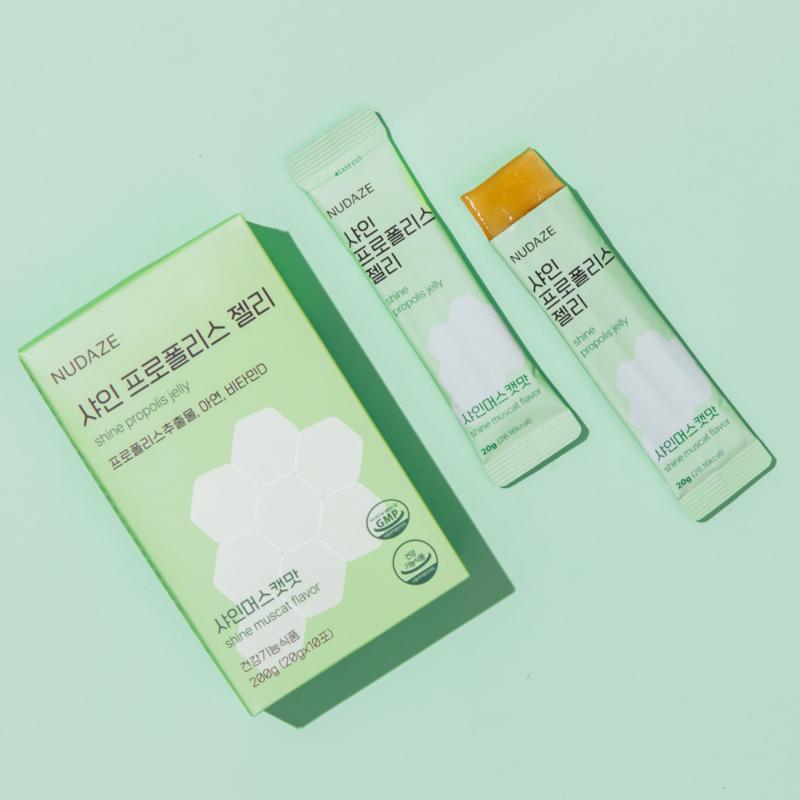 Nudays Shine Propolis Jelly 20g, 10 Sachets, 10 Servings, 4 Boxes