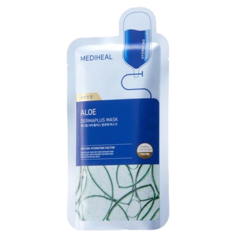 MEDIHEAL Derma Plus Aloe Mask (10 Sheets) - Soothing & Hydrating Care