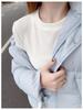 Warm Korean Style Women's White Long Sleeve Round Neck Top for Autumn/Winter