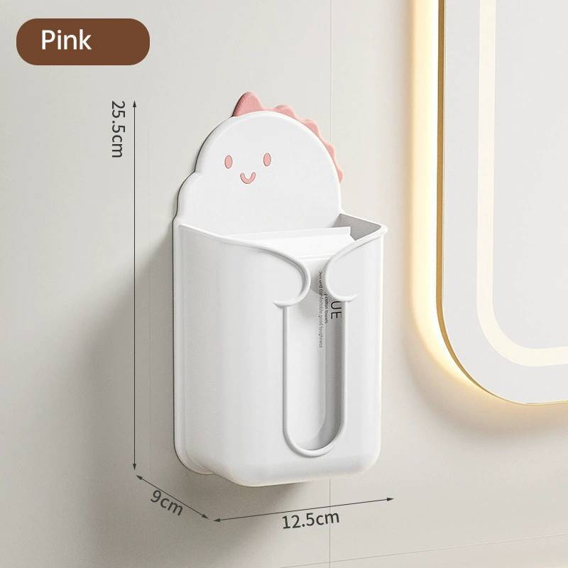Modern Plastic Wallmounted Tissue Box With No Drilling For Bathroom And Living Room Storage