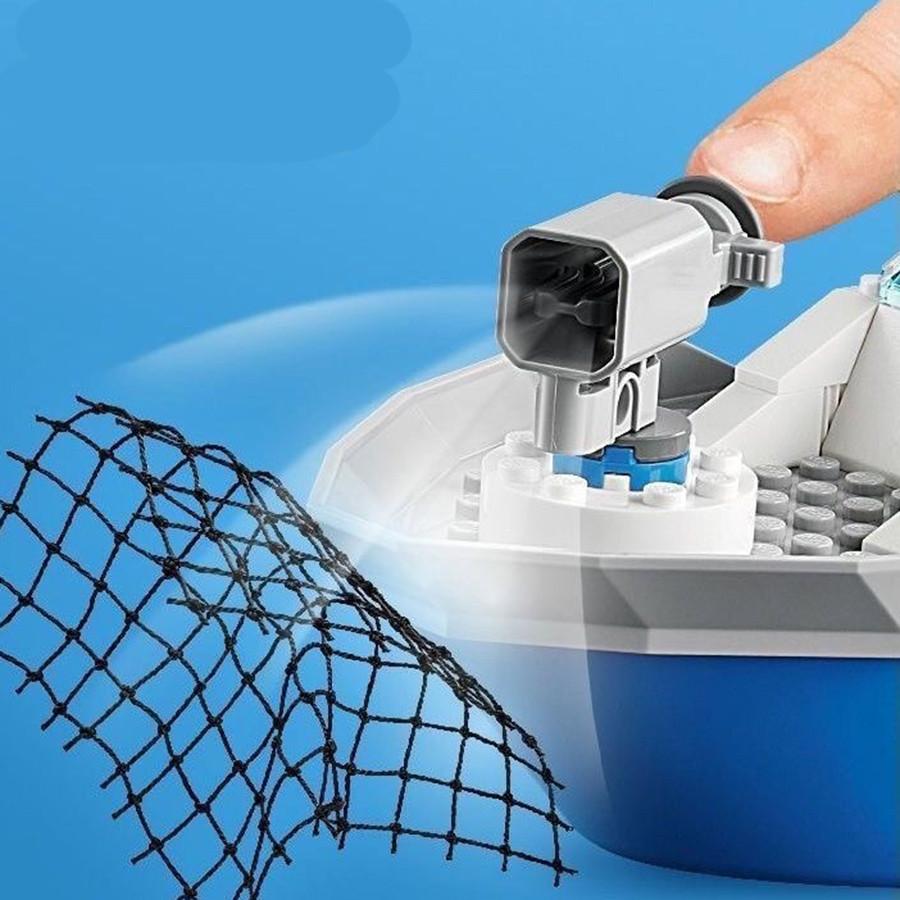 276PCS City Series Sea Speedboat Police Patrol Boat Building Blocks 60277 Shark Submarine Model Bricks DIY Toys For Kids Gifts