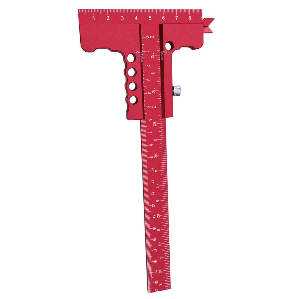Light Weight Aluminum T Square Measuring Tool T Shaped Slide Ruler Scriber For Woodworking And Model Building