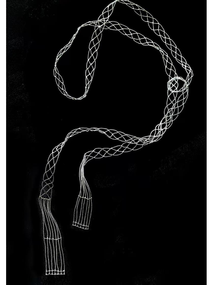 Elegant Moon Curtain Necklace: Versatile, Long, Niche Design for Women