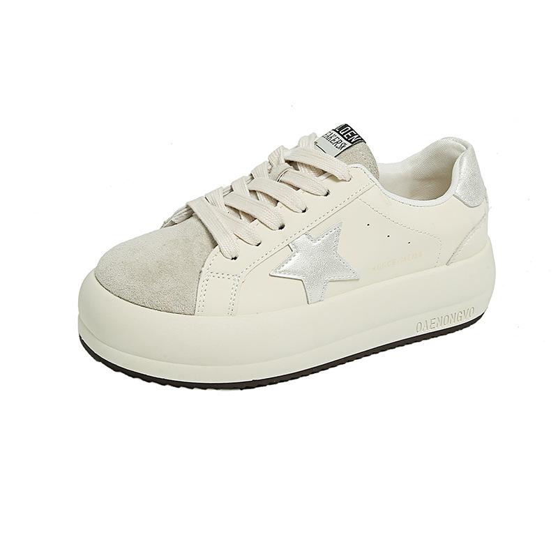 

Internet celebrity ugly cute thick baseplate shoes women s 2025 spring new women s shoes versatile white shoes heightening casual sports shoes 35 серебряный серый