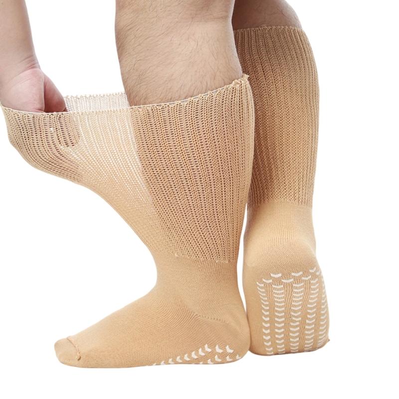 Breite bariatrische Socken ohne Bündchen Diabetiker-Krankenhaus socken mit Grip Extra breite Socken für geschwollene Füße Breite Ödem-Socken