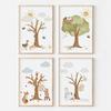Boho Bear Fox Bird Tree Cabin Mushroom Flower Wall Art Canvas Painting Cartoon Posters And Prints Pictures Baby Kids Room Decor
