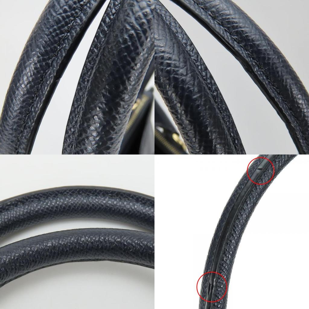 Used COACH Handbag Crosby Carryall F14928 leather Navy 2WAYShoulder