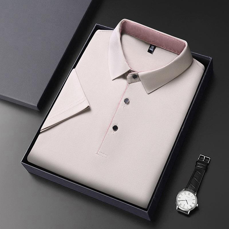 Men's Short-Sleeve Polo Shirt - Summer Fashion Lapel, Loose Fit, Casual Base Layer Top