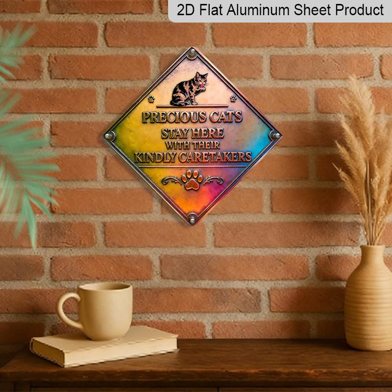 2D Flat - 1pc Design Featuring A Cat Companionship Theme, This Vintage Metal Sign, Makes A Perfect Home Decor Gift for Cat Lovers, Suitable for