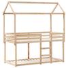 VidaXL Bunk Bed with Roof 90x190 Cm Solid Pine Wood, Bed, Bed Frame, Loft Bed, Bedroom Furniture, Slatted Base, 3282127