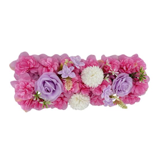 Artificial Rose Flower Row Faux Silk Rose Panel Backdrop DIY Floral Wall Decor for Wedding Arch Reception Ceremony Centerpiece Birthday Party Decor