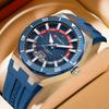 CURREN Men's Quartz Watch Fashion Date Display Luminous Waterproof Silicone Strap Sports Wristwatch
