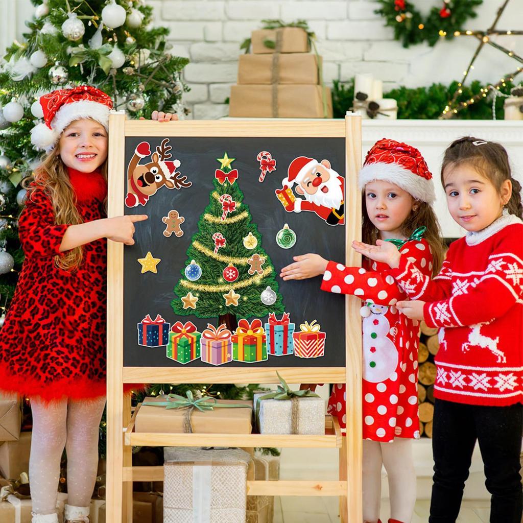 Christmas Magnets For Fridge Santa Claus Tree Bell Holiday Winter Stickers Magnetic Christmas Decorations For Whiteboard Kitchen