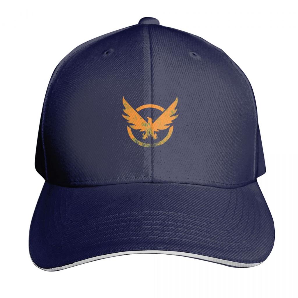 The Division  Orange Grunge Logo Baseball Cap Summer Beach Travel Streetwear Hip Hop Trendy Vintage Retro Embroidered