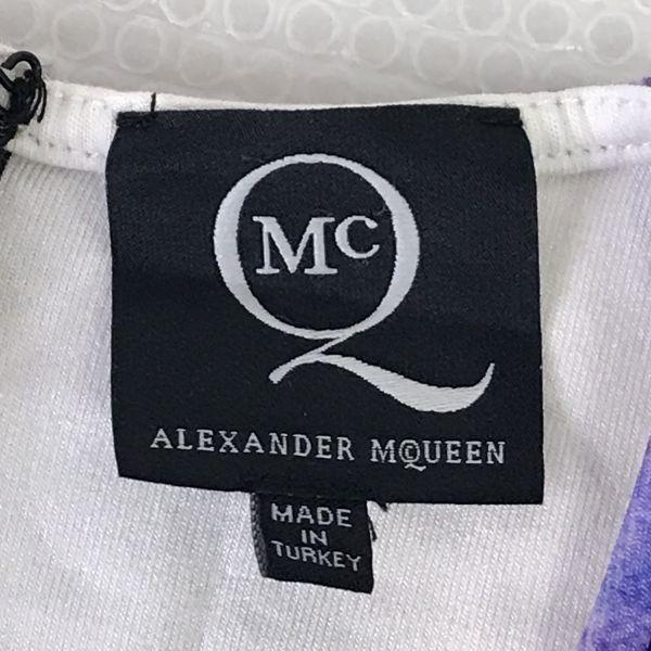 MCQ ALEXANDER MCQUEEN Tight Mini Dress/Women's Size S/Black×Purple/Floral Pattern/(USED)