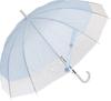 Large 60cm Vinyl Japanese 12 Muted Colors Automatic POE Sax Blue Women's Umbrella, Style, Ribs, Stylish, & Transparent, One-Touch Opening,