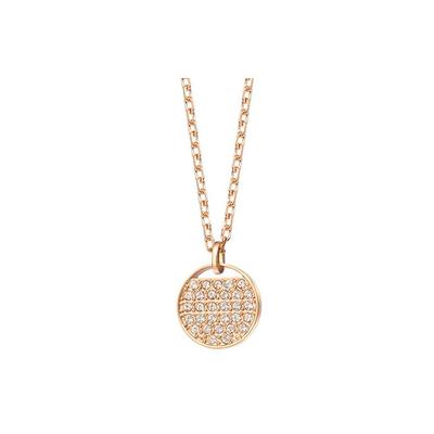 Ginger Series Round Pendant Crystal Necklace Women Necklace Rose-Gold 5265913
