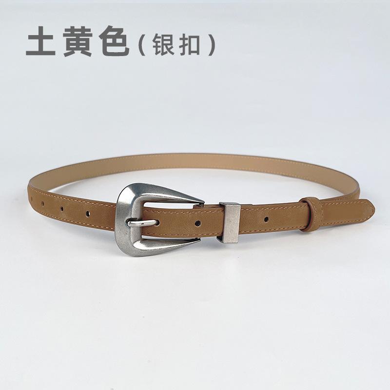 

Винтажный матовый женский кожаный ремень из коровьей кожи, повседневный ремень для брюк, джинсов, декоративный женский ремень высокого класса 105cm